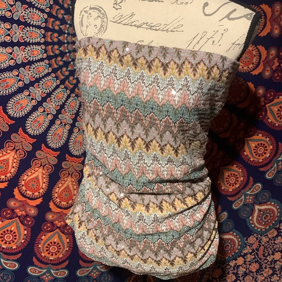 ❤️ NWOT Express Strapless Sequin Top Medium - Picture 3 of 6